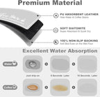 Findosom Dish Drying Mat, 17"x 32" Super Absorbent & Hide Stain Coffee Mat, Cuttable Drying Mat for Kitchen Counter, Coffee Bar Accessories, Under Dish Rack, Coffee Maker, Espresso Machine, LightGrey