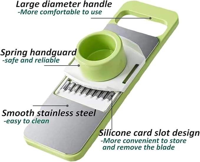 6-in-1 Vegetable Cutter, Mandoline Slicer for Kitchen, Vegetable Slicer Cutter with Multi Blade, Cheese Grater, kitchen gadgets (2pcs)