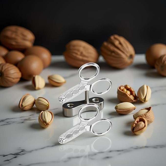 2Pcs Nut Crackers Nuts Pistachio Sheller Opener Kitchen Tools Stainless Steel Nutcracker Multi-Function Walnut Pine Sheller Opener Specialty Gadgets
