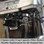 54mm Portafilter Double Spout Compatible with Breville Bambino Plus (BES500)/ Infuser (BES840XL) 54mm Breville Barista Series-ABS Handle