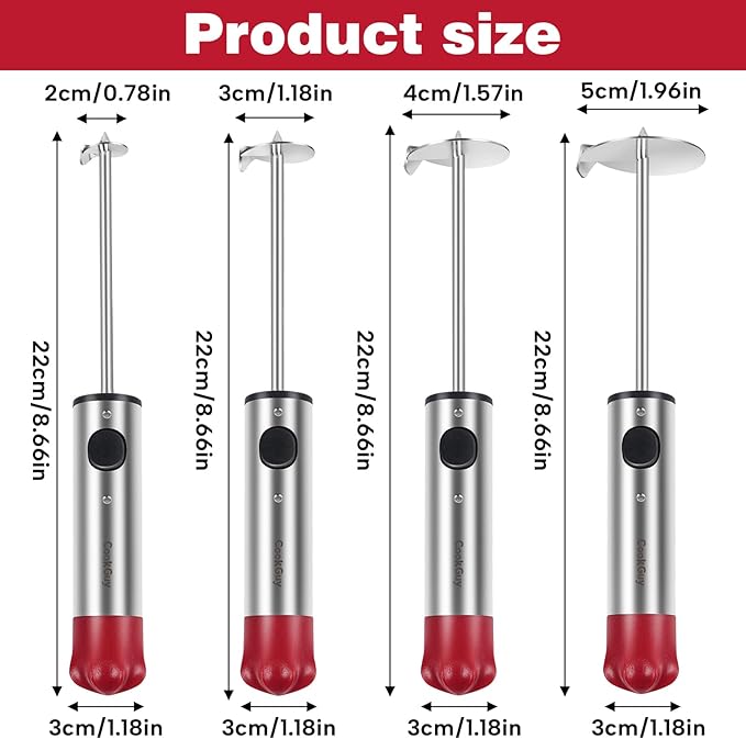 Cook Guy Multi-Purpose Veggie Drill - 4 Sizes Vegetable Corer Tool | Zucchini Corer & All-in-One Vegetable Corer for Potatoes, Carrots | Ergonomic Anti-Slip Handle