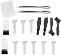 White Scrapers, Vlmits Brushes & Spoons Kit for Herb Grinder,8 Pcs Scrapers,8 Pcs 4 Types of Brushes,2 Pcs Spoons & A Storage Box