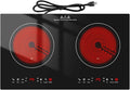 3000w Electric Cooktop, 24" Electric Stove 2 Burner Hot Plate Built-in Double Burner Cooktop with LED Touch Screen,9 Heating 9 Temperature,Kids Lock & Timer,Suitable for all Pans
