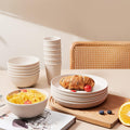 18 Piece Wheat Straw Dinnerware Set – Unbreakable Reusable Plates & Bowls