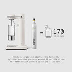 Aarke Carbonator lll, Sparkling & Carbonation Water Machine, Stainless Steel with PET BPA-Free Reusable Bottle Volume 1L/34 fl oz (Matte White)
