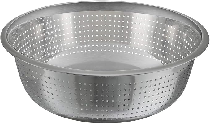 Winco Stainless Steel Chinese Colander with 2.5mm Holes, 15-Inch Diameter