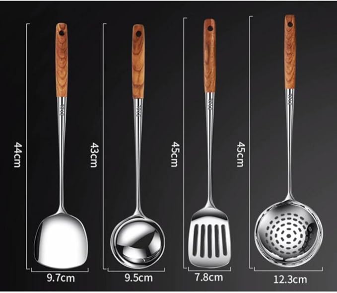 Kitchen Utensils Set，Cooking Utensils Kitchen Tools Gadgets 4 Pieces Sets Spoons for Cooking Spatulas 316 Stainless Steel Cooking Utensils Spatulas Spoons