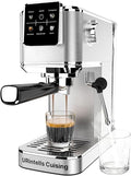 URintells Cuising Espresso Machine 20 Bar,Touch Screen Espresso Maker with Steam Milk Frother,Stainless Steel Coffee Machine for Cappuccino Latte Americano Cold Brew,1350W Fast Heat Up System,Silver