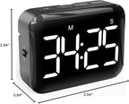VOCOO Magnetic Kitchen Timer for Cooking with Count Up Countdown, Digital Timer Battery Powered with Large Display, 2 Brightness and Volume Levels for Classroom, Teacher, Kids (Dark Black)