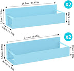 HuggieGems 4 Pack Magnetic Spice Storage Rack Organizer for Refrigerator and Oven, Blue Fridge Organizers and Storage