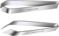 2 PCS Fish Bone Tweezers Kitchen Slanted and Flat Tweezers Set Fish Bone Pliers Suitable for Salmon and Sea Bass Deboning and Kitchen Meat Hair Cleaning Tool Silver, 4.3" and 4.5", LXLVOUEG