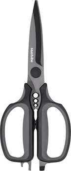 Heavy Duty Kitchen Shears, All Purpose Herb and Kitchen Scissors for food,Japanese 420J2 Stainless Steel,Titanium Coated, Detachable Blades and Soft TPR Handle,Dishwasher Safe