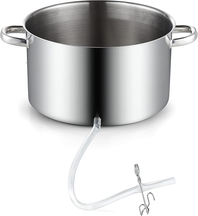 Cooks Standard Canning Juice Steamer Extractor Fruit Vegetables for Making Jelly, Sauces, 11-Quart Stainless Steel Multipot with Glass Lid, Clamp, 2-Pcs Hose