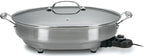 Cuisinart Oval Electric Skillet, 1500-Watt Nonstick, CSK-150NAS, Brushed Stainless