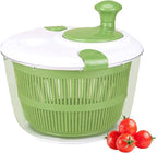 Large Salad Spinner with Lid, 5 Qt Capacity, Manual Vegetable Dryer with Double-Lock Handle, Quick and Easy Multi-Use Lettuce Spinner, Vegetable Dryer, Fruit Washer
