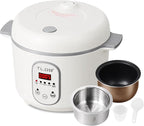 TLOG Low Carb Rice Cooker 2L(8 Cups Cooked), Low Sugar Healthy Rice Maker with 304 Stainless Steel Steamer Basket, 5 Cooking Presets, 24H Timer & Keep Warm Function