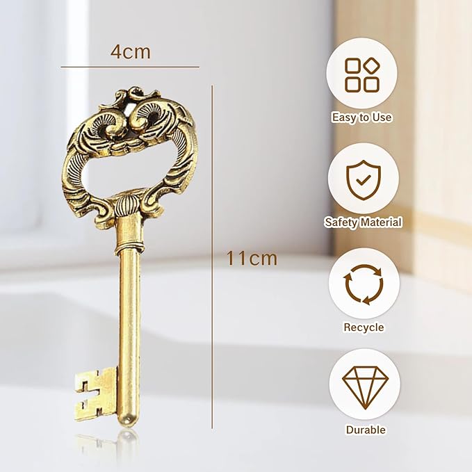 Vintage Key Bottle Opener for Bar Antique Style Beer Wine Openers Traditional Festival Dinner Cool Design Bartenders Cute Tools Men and Women Unique Present Idea