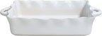 Casafina Ceramic 17.25" x 10.25" Rectangular Ruffled Baker - Cook & Host Collection, White | Oven & Dishwasher Safe Bakeware | Food Safe Glazing | Restaurant Quality Dinnerware