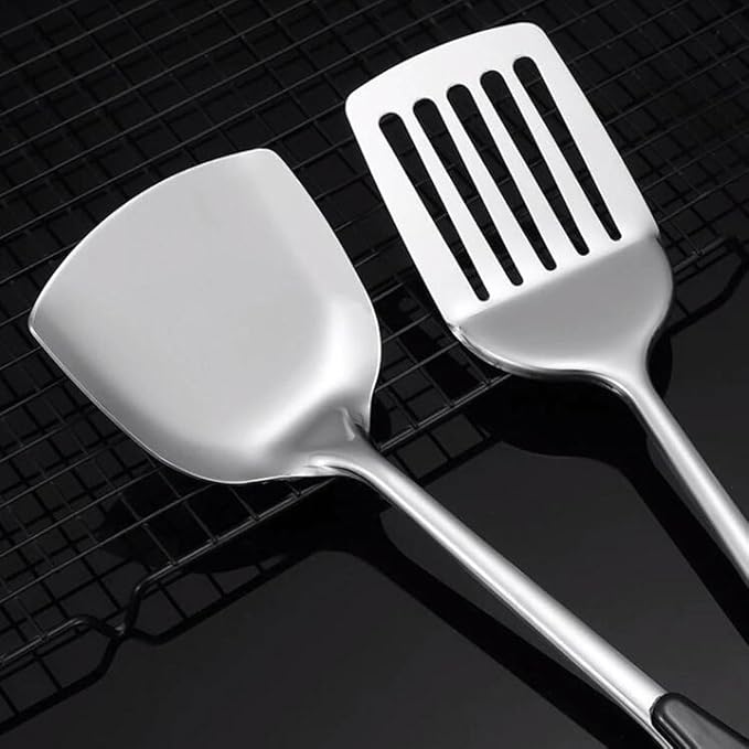 Kitchen Utensils Set，Cooking Utensils Kitchen Tools 5 Pieces Spoons for Cooking Spatulas Cooking Utensils Sets Stainless Steel Spatulas Spoons Gadgets