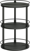 YATINEY 3-Tier Lazy Susan Organizer, Rotating Spice Rack, Spinning Organizer, Industrial Turntable Spice Rack Organizer for Cabinet, Kitchen Countertop, Pantry, Black SR23BK