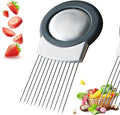 Onion Holder for Slicing, Stainless Steel Onion Slicing Rack, 2026 Upgraded Slicer, Lemon Slicer Vegetable Cutter, Home Kitchen Tools, Fruit, Lemon Slice Aids (1pc)