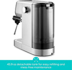 CASABREWS 3700 Essential Espresso Machine 20 Bar, Stainless Steel Cappuccino & Latte Coffee Maker with Steam Frother for Home, 43.9oz Water Tank, Silver