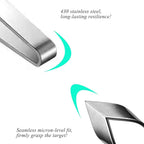 2 PCS Fish Bone Tweezers Kitchen Slanted and Flat Tweezers Set Fish Bone Pliers Suitable for Salmon and Sea Bass Deboning and Kitchen Meat Hair Cleaning Tool Silver, 4.3" and 4.5", LXLVOUEG