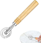 WLLHYF Pasta Cutter Wheel Ravioli Cutter Wheel with Roller Pizza Cutter Wheel Dumpling Lace Making Zinc Alloy Noodle Making Cutter for Kitchen