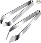 ZAUGONTW Fish Bone Tweezers, Professional Stainless Steel Flat and Slant Pliers Set for Kitchen Salmon Trout, 1 SET