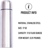 Best Stainless Steel Coffee Thermo | BPA Free & Triple Wall Insulated | Hot Water & Cold Drinks for Hours | Perfect for Biking, Backpack, Camping, Office | Fits Most Car Cupholders (500 ML)