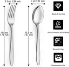 Unokit 24-Piece Forks and Spoons Set - Forks and Spoons Food Grade Stainless Steel Silverware for Home, Kitchen and Restaurant, 12-Fork and 12-Spoon, Mirror Polished&Dishwasher Safe