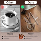 Black Walnut Wood 4Pcs Coffee Stirrers 6″ Reusable & Multifunctional for Coffee, Drinks, Tea, Milk, Oatmeal, Crafts and Oil, butter spreader Great for jam, jelly, peanut butter etc.