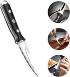 ibasenice Shrimp Line Peeler and Cutter with Wood Handle, Stainless Steel Seafood Deveining Tool for Shelling Shrimp and Cleaning Fish Maw, Kitchen Specialty Gadget for Seafood Preparation