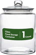 Restaurantware Glass Storage Containers - 1 Count 6 Liter Airtight Kitchen Canisters - Pantry Jars With Lids For Food - Clear Crystal Glass