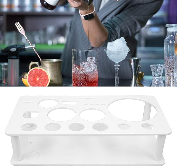 Stainless Steel Bartender Kit with Acrylic Stand Cocktail Recipes Booklet Tool Set with Stand Home Kit and Cocktail Shaker Set (Large)