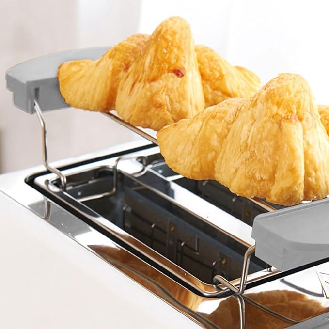 OSALADI 2Pcs Toaster Warming Rack and Stainless Steel Bread Slice Holder for Kitchen Sandwich Toast Oven Use