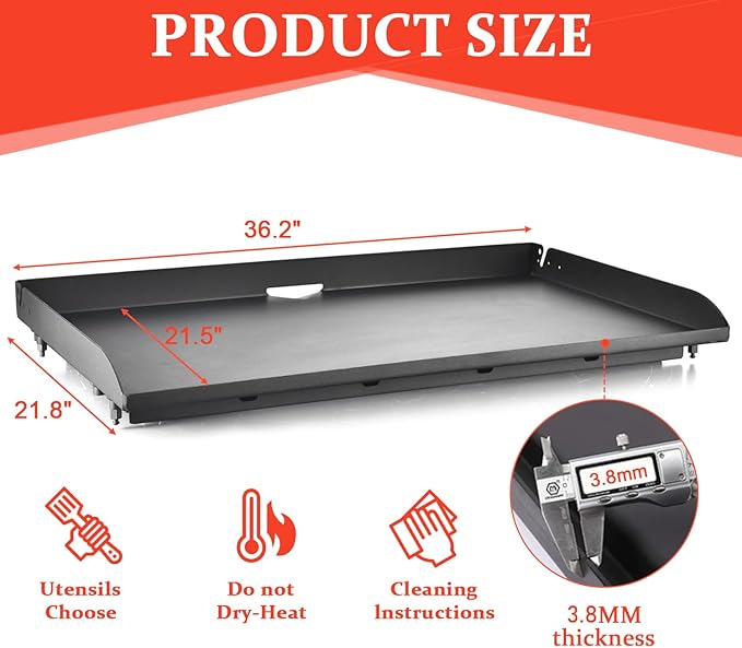 Pre-seasoned 36" Griddle Plate for Blackstone 2267 2310 2322 2309 Iron Forged 36” Omnivore Griddle, Upgraded Replacement Griddle Top for 36 Inch 1554 1560 1803 1818 1820 2210 2212 2266 KT25014 KT25015