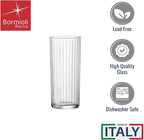 Bormioli Rocco Exclusiva Tom Collins Glasses - Set of 12, Laser Cut Thin Rim, Secure Edge Thermal Strong Rims - 16oz Star Glass Tumblers for Cocktails, Water & Beverages, Made in Italy, Lead-Free