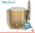 Snowfox XL - Insulated Ice Bucket with Lid/Scoops, Premium Vacuum Insulated Stainless Steel Ice Buckets for Parties, Ice Box, Home Bar Accessories, Parties Supplies, Bar Decor, 7L, Shimmer Gold