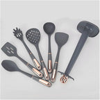 Kitchen Cookware Silicone Non-stick Cooking Tool Spatula Ladle Shovel Soup Utensils Set(E)