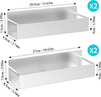 HuggieGems 4 Pack Magnetic Spice Storage Rack Organizer for Refrigerator and Oven, Silver Fridge Organizers and Storage