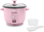 GreenLife Rice Cooker with Removable PFAS-Free Ceramic Nonstick Pot, 3-Cups Uncooked/6-Cups Cooked, Grains & Oatmeal Multicooker, Compact One-Switch Design, Auto Keep Warm, Easy Clean, Pink