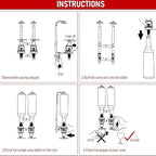 4 Bottle Wall Mounted Liquor Dispenser Bar Butler Bracket Solo Optic Spirit Wine Beer Alcohol Bottle Beverage Stand Revolving Nozzle Drinkware Set
