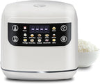 Portable Digital Rice Cooker, 6-Cup (Uncooked)/12-Cup (Cooked) Small Rice Maker with Steaming Basket, Mini Rice Cooker with 2L Removable Nonstick Inner Pot, 10 Menu Options, Auto Keep Warm, 24 Hour Delay Timer, White