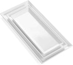 Sweese Serving Platter, 15.5/13.8/11.7 Inch Rectangle Porcelain Serving Trays, Serving Dishes for Entertaining, White Platters for Serving Food Party, Turkey Platter for Thanksgiving, Set of 3