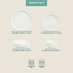 Gibson Home 16 Piece Ceramic Dinnerware Set for 4 – White Plates & Bowls