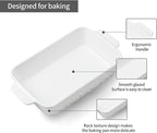 Dafuceramic Casserole Dishes for Oven, Baking Dishes, Ceramic Bakeware Sets of 4, Rectangular Baking Pan Set with Handles for Baking, Casserole, Kitchen, Wedding Gift,White