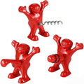 Funny Red Man 3 Pcs Wine & Beer Opener Set – Novelty Corkscrew, Bottle Opener & Stopper – Gag Gift for White Elephant, Housewarming, Birthday for Men – Unique Bar Tools