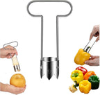 2025 New Stainless Steel Red Bell Pepper Seed Corer & Apple Corer Tool – Multi-Functional Kitchen Gadget for Removing Fruit & Vegetable Cores