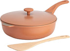 Goodful All-in-One Pan, Multilayer Nonstick, High-Performance Cast Construction, Multipurpose Design Replaces Multiple Pots and Pans, Dishwasher Safe Cookware, 11-Inch, 4.4-Quart Capacity, Terracotta